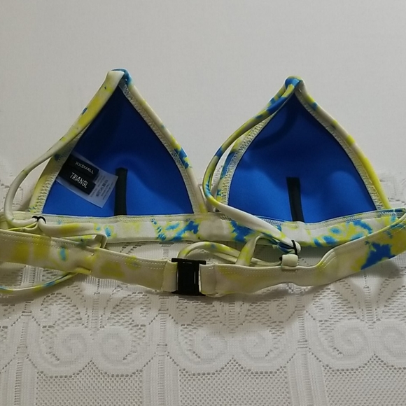 49T Triangl tye dye bikini top, yellow/blue - Picture 2 of 5